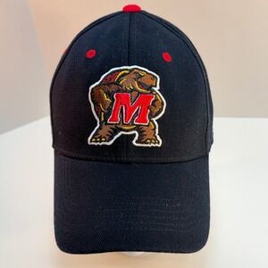 Maryland Terrapins Terps Embroidered Logo Baseball Cap One Size Flexfit Black